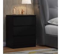Fwstyle Carlton Black 3 Drawer Chest (H) 77Cm (W) 60Cm (D) 40Cm