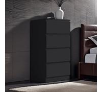 Fwstyle Carlton Black 4 Drawer Chest (H) 99Cm (W) 40Cm (D) 40Cm