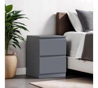 Fwstyle Carlton Dark Grey 2 Drawer Bedside Table Chest (H) 55Cm (W) 40Cm (D) 40Cm