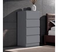 Fwstyle Carlton Dark Grey 4 Drawer Chest (H) 99Cm (W) 40Cm (D) 40Cm