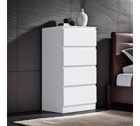 Fwstyle Carlton White 4 Drawer Chest (H) 99Cm (W) 40Cm (D) 40Cm