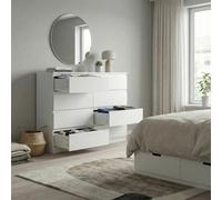 Fwstyle Carlton White 8 Drawer Chest Of Drawers Scratch Resistant (H) 99Cm (W) 110Cm (D) 40Cm