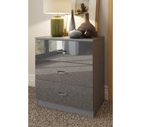 FWStyle Chilton Grey Gloss 3 Drawer Chest (H) 68.5cm (W) 60cm (D) 40cm FWStyle Grey