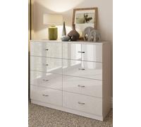 Fwstyle White High Gloss 8 Drawer Chest Of Drawers. Gloss Drawer Fronts Matt White Frame