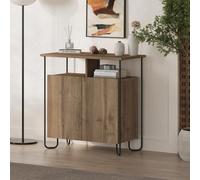 Fwstyle Cornea 2 Door Open Shelf Dark Oak Sideboard Storage Unit (H) 80 (W) 80 (D) 40Cm