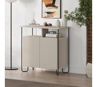 Fwstyle Cornea 2 Door Open Shelf Sandstone Sideboard Storage Unit (H) 80 (W) 80 (D) 40Cm