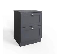 Fwstyle Dark Matt Grey 2 Drawer Bedside Table Chest Grey One Size