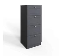 Fwstyle Dark Matt Grey 4 Drawer Chest Of Drawers