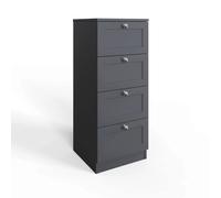 Fwstyle Dark Matt Grey 4 Drawer Chest Of Drawers Grey One Size