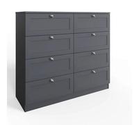 Fwstyle Dark Matt Grey 8 Drawer Chest Of Drawers
