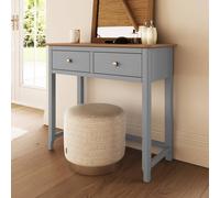 Dove Grey 2 Drawer Dressing Table Oak Top Assembled FWStyle Grey One Size