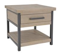 Fwstyle Driftwood Lacquered Solid Reclaimed Pine 1 Drawer Side Table