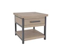 Fwstyle Driftwood Lacquered Solid Reclaimed Pine 1 Drawer Side Table In Brown Brown