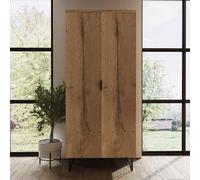 FWSTYLE Fisso 2 Door Cracked Oak Double Wardrobe