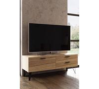 FWStyle Fisso Small TV Unit Cracked Oak No-Tools Click-Together