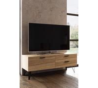 FWStyle Fisso Small TV Unit Cracked Oak No-Tools Click-Together