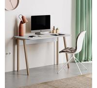 Fwstyle Freestanding Study Desk Student Home Office Solid Matt White