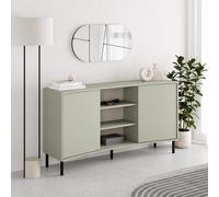 Fwstyle Frem 2 Door Curved Large Sideboard Ash Green Open Shelf (H) 81 (W) 150 (D) 40