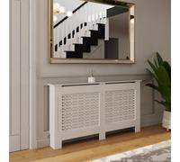 Fwstyle Geometric Pattern Large Grey Radiator Cover (H) 82.3 (W) 152Cm (D) 19Cm