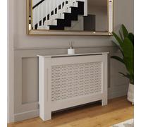 Fwstyle Geometric Pattern Medium White Radiator Cover (H) 82.3 (W) 112Cm (D) 19Cm