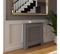 Fwstyle Geometric Pattern Small Grey Radiator Cover (H) 82.3 (W) 78 (D) 19Cm Grey