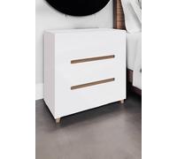Fwstyle Gloss White 3 Drawer Bedside Chest Fast Click Assembly White