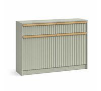 Fwstyle Green Fluted 2 Door 2 Drawer Sideboard Storage Unit Scratch Resistant Hallway Furniture