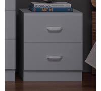 Fwstyle Grey 2 Drawer Bedside Table Chest Scratch Resistant Grey One Size