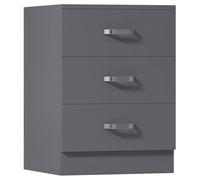 Fwstyle Grey 3 Drawer Chest Of Drawers Metal Handles Scratch Resistant Grey One Size