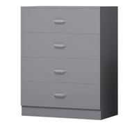 Fwstyle Grey 4 Drawer Chest Of Drawers Metal Handles Scratch Resistant