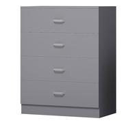 Fwstyle Grey 4 Drawer Chest Of Drawers Metal Handles Scratch Resistant Grey One Size