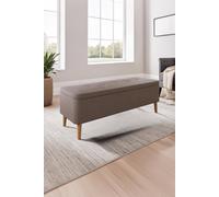 Fwstyle Grey Linen Ottoman Storage Bench Seat Grey One Size
