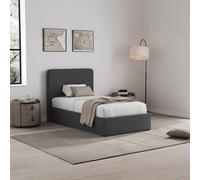 FWStyle Grey Upholstered Single Ottoman Lift Up Storage Bedframe FWStyle Grey Single