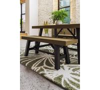 Handmade Driftwood Lacquered Solid Pine Dining Bench FWStyle Brown One Size