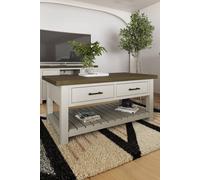 Fwstyle Handmade Solid Reclaimed Truffle Pine 2 Drawer Coffee Table In Brown Brown