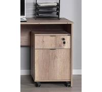 Fwstyle Home Office Lockable Storage Pedestal Oak In Brown Brown