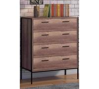Fwstyle Industrial Inspired 4 Drawer Chest Of Drawers In Brown Brown One Size