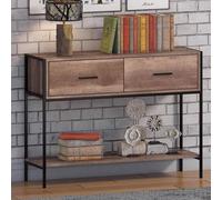 FWSTYLE Industrial Inspired Modern 2 Drawer Console Table