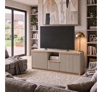 Fwstyle Lania 2 Door 1 Drawer Wide Beige Tv Media Unit (H) 55 (W) 110 (D) 40Cm
