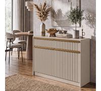 Fwstyle Lania 2 Door 2 Drawer Beige Scalloped Hallway Sideboard Storage Unit (H) 77 (W) 110 (D) 40Cm
