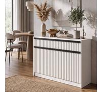 Fwstyle Lania 2 Door 2 Drawer White Scalloped Hallway Sideboard Storage Unit (H) 77 (W) 110 (D) 40Cm