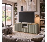 Fwstyle Lania 3 Door Wide Green Tv Media Unit (H) 45 (W) 110 (D) 40Cm