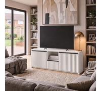 Fwstyle Lania 3 Door Wide White Tv Media Unit (H) 55 (W) 110 (D) 40Cm