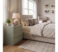 Fwstyle Lania Green 3 Drawer Chest Of Drawers Modern Scalloped Design
