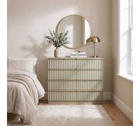 Fwstyle Lania Scalloped Ripple Effect Green 8 Drawer Chest Of Drawers Green