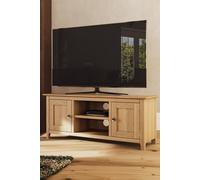 FWStyle Large 2 Door TV Unit Natural Solid Oak