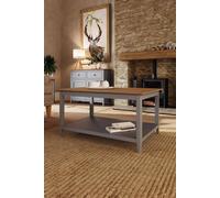 Large Dove Grey Painted Oak Storage Coffee Table FWStyle Grey One Size