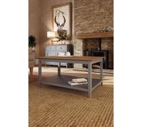 Fwstyle Large Dove Grey Painted Oak Veneer Storage Coffee Table Grey