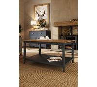 Fwstyle Large Graphite Blue Painted Oak Veneer Storage Coffee Table Blue