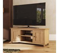 FWSTYLE Large Natural Oak 2 Door Tv Unit